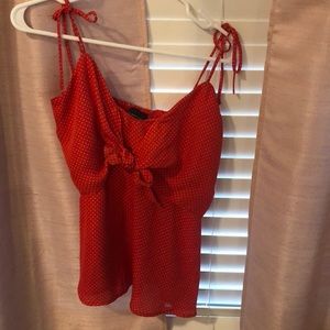 Red polka dot tank top